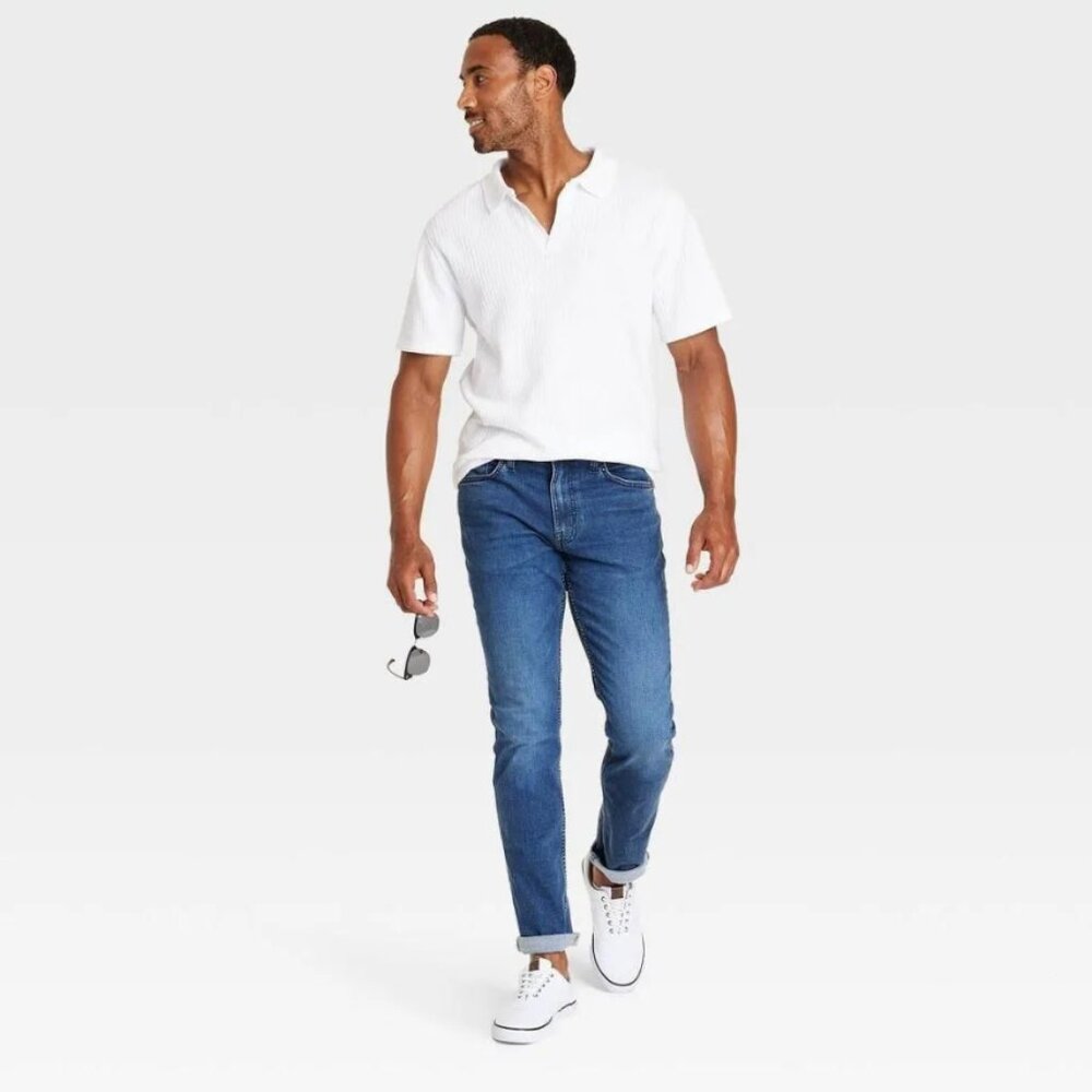 NWT Goodfellow & Co Men's 30x32 Medium Wash Comfort Wear Stretch Slim Fit Jeans